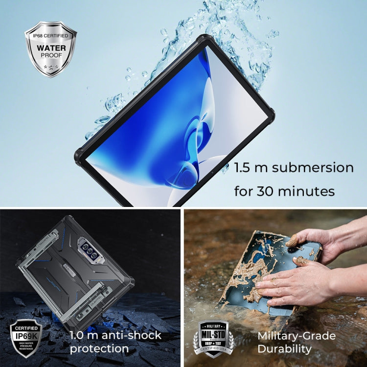 Máy tính bảng bền OUKITEL RT7 TITAN mạng 5G IP68/IP69K, 10.1 inch Android 15 MediaTek Dimensity 7050 Octa Core hỗ trợ 2 SIM, phích cắm EU, RT7 5G 12GB+512GB
