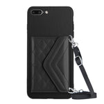 Ốp lưng điện thoại túi đựng thẻ họa tiết hình thoi có RFID kèm dây đeo dài, dành cho iPhone 12 mini, iPhone 11 Pro Max, iPhone 11, iPhone 11 Pro, iPhone XS / X, iPhone XR, iPhone XS Max, iPhone 8 Plus / 7 Plus
