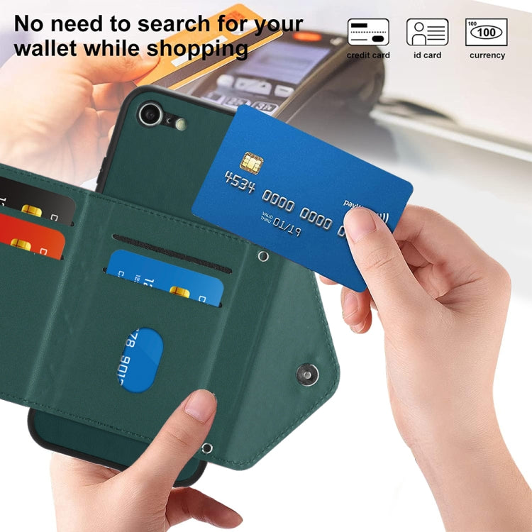 Ốp lưng điện thoại túi đựng thẻ họa tiết hình thoi có RFID kèm dây đeo dài, dành cho iPhone SE 2022 / SE 2020, iPhone 13 Pro Max, iPhone 13 Pro, iPhone 13, iPhone 13 mini, iPhone 12, iPhone 12 Pro Max, iPhone 12 Pro