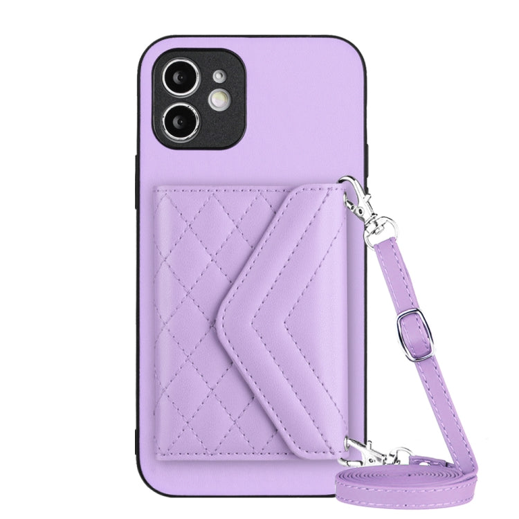 Ốp lưng điện thoại túi đựng thẻ họa tiết hình thoi có RFID kèm dây đeo dài, dành cho iPhone 12 mini, iPhone 11 Pro Max, iPhone 11, iPhone 11 Pro, iPhone XS / X, iPhone XR, iPhone XS Max, iPhone 8 Plus / 7 Plus