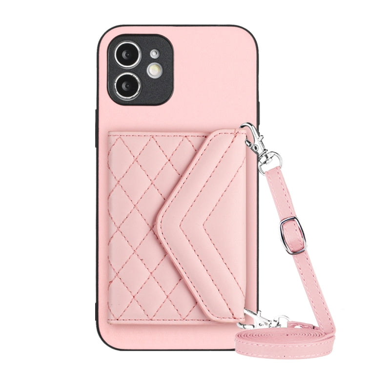 Ốp lưng điện thoại túi đựng thẻ họa tiết hình thoi có RFID kèm dây đeo dài, dành cho iPhone 12 mini, iPhone 11 Pro Max, iPhone 11, iPhone 11 Pro, iPhone XS / X, iPhone XR, iPhone XS Max, iPhone 8 Plus / 7 Plus