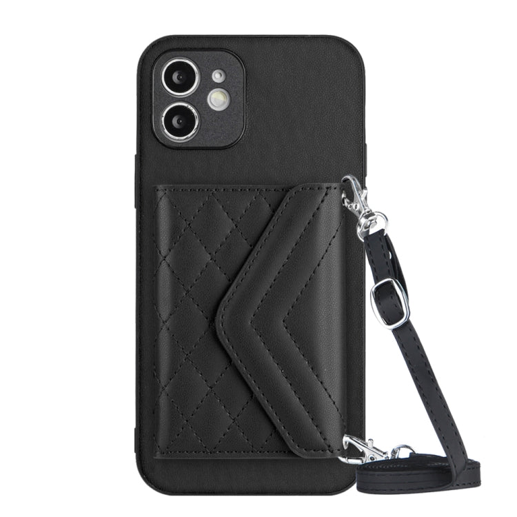 Ốp lưng điện thoại túi đựng thẻ họa tiết hình thoi có RFID kèm dây đeo dài, dành cho iPhone 12 mini, iPhone 11 Pro Max, iPhone 11, iPhone 11 Pro, iPhone XS / X, iPhone XR, iPhone XS Max, iPhone 8 Plus / 7 Plus