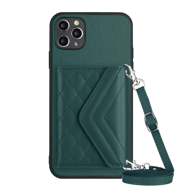 Ốp lưng điện thoại túi đựng thẻ họa tiết hình thoi có RFID kèm dây đeo dài, dành cho iPhone 12 mini, iPhone 11 Pro Max, iPhone 11, iPhone 11 Pro, iPhone XS / X, iPhone XR, iPhone XS Max, iPhone 8 Plus / 7 Plus