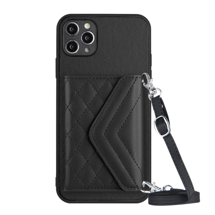 Ốp lưng điện thoại túi đựng thẻ họa tiết hình thoi có RFID kèm dây đeo dài, dành cho iPhone 12 mini, iPhone 11 Pro Max, iPhone 11, iPhone 11 Pro, iPhone XS / X, iPhone XR, iPhone XS Max, iPhone 8 Plus / 7 Plus