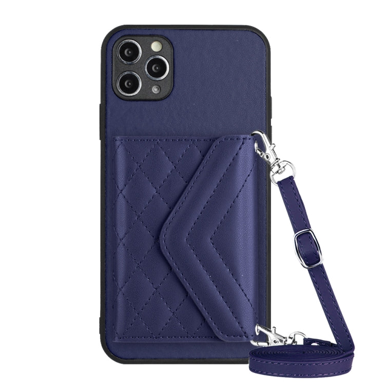 Ốp lưng điện thoại túi đựng thẻ họa tiết hình thoi có RFID kèm dây đeo dài, dành cho iPhone 12 mini, iPhone 11 Pro Max, iPhone 11, iPhone 11 Pro, iPhone XS / X, iPhone XR, iPhone XS Max, iPhone 8 Plus / 7 Plus
