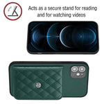 Ốp lưng điện thoại túi đựng thẻ họa tiết hình thoi có RFID kèm dây đeo dài, dành cho iPhone 12 mini, iPhone 11 Pro Max, iPhone 11, iPhone 11 Pro, iPhone XS / X, iPhone XR, iPhone XS Max, iPhone 8 Plus / 7 Plus