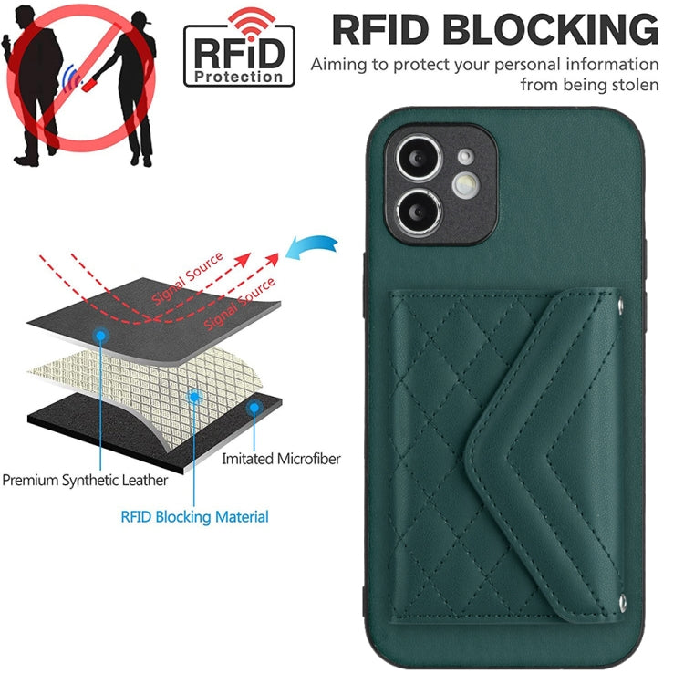 Ốp lưng điện thoại túi đựng thẻ họa tiết hình thoi có RFID kèm dây đeo dài, dành cho iPhone 12 mini, iPhone 11 Pro Max, iPhone 11, iPhone 11 Pro, iPhone XS / X, iPhone XR, iPhone XS Max, iPhone 8 Plus / 7 Plus
