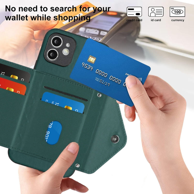 Ốp lưng điện thoại túi đựng thẻ họa tiết hình thoi có RFID kèm dây đeo dài, dành cho iPhone 12 mini, iPhone 11 Pro Max, iPhone 11, iPhone 11 Pro, iPhone XS / X, iPhone XR, iPhone XS Max, iPhone 8 Plus / 7 Plus