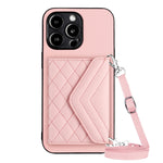 Ốp lưng điện thoại túi đựng thẻ họa tiết hình thoi có RFID kèm dây đeo dài, dành cho iPhone SE 2022 / SE 2020, iPhone 13 Pro Max, iPhone 13 Pro, iPhone 13, iPhone 13 mini, iPhone 12, iPhone 12 Pro Max, iPhone 12 Pro