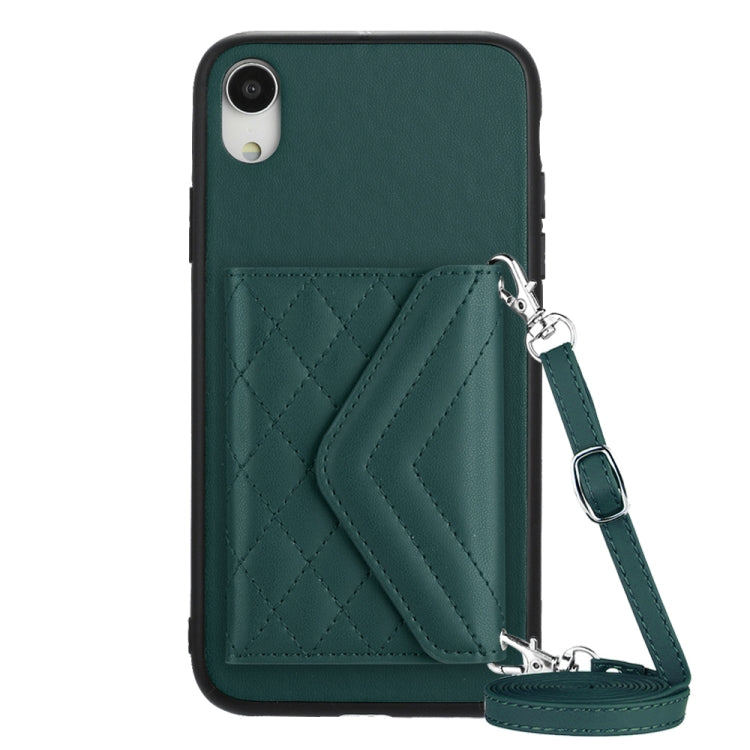 Ốp lưng điện thoại túi đựng thẻ họa tiết hình thoi có RFID kèm dây đeo dài, dành cho iPhone 12 mini, iPhone 11 Pro Max, iPhone 11, iPhone 11 Pro, iPhone XS / X, iPhone XR, iPhone XS Max, iPhone 8 Plus / 7 Plus