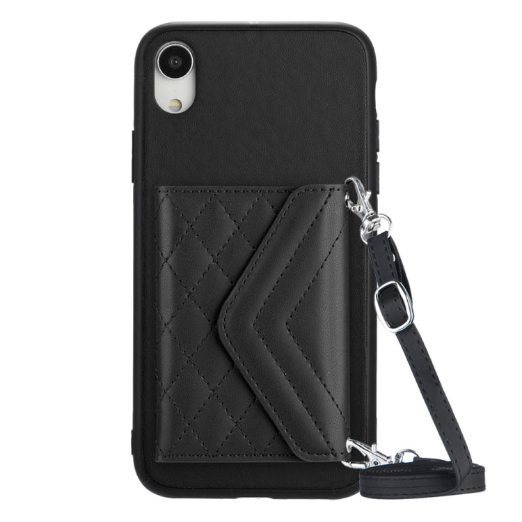 Ốp lưng điện thoại túi đựng thẻ họa tiết hình thoi có RFID kèm dây đeo dài, dành cho iPhone 12 mini, iPhone 11 Pro Max, iPhone 11, iPhone 11 Pro, iPhone XS / X, iPhone XR, iPhone XS Max, iPhone 8 Plus / 7 Plus