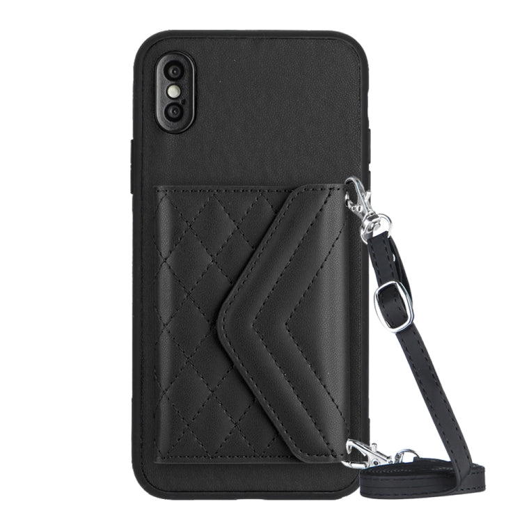 Ốp lưng điện thoại túi đựng thẻ họa tiết hình thoi có RFID kèm dây đeo dài, dành cho iPhone 12 mini, iPhone 11 Pro Max, iPhone 11, iPhone 11 Pro, iPhone XS / X, iPhone XR, iPhone XS Max, iPhone 8 Plus / 7 Plus