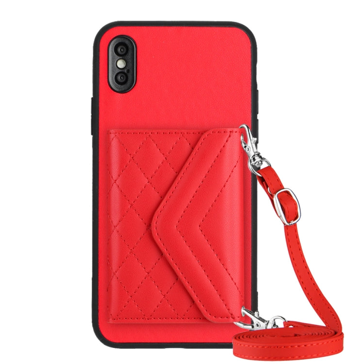 Ốp lưng điện thoại túi đựng thẻ họa tiết hình thoi có RFID kèm dây đeo dài, dành cho iPhone 12 mini, iPhone 11 Pro Max, iPhone 11, iPhone 11 Pro, iPhone XS / X, iPhone XR, iPhone XS Max, iPhone 8 Plus / 7 Plus