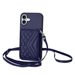 Ốp lưng điện thoại túi đựng thẻ họa tiết hình thoi có RFID kèm dây đeo dài, dành cho iPhone 17 Pro Max, iPhone 17 Pro, iPhone 17, iPhone Air, iPhone 16 Pro Max, iPhone 16 Pro, iPhone 16 Plus, iPhone 16