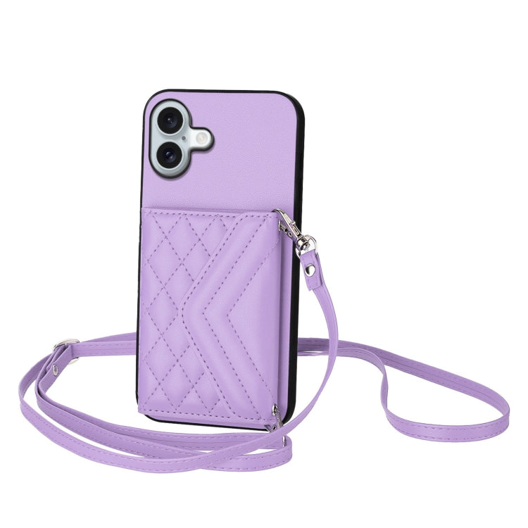 Ốp lưng điện thoại túi đựng thẻ họa tiết hình thoi có RFID kèm dây đeo dài, dành cho iPhone 17 Pro Max, iPhone 17 Pro, iPhone 17, iPhone Air, iPhone 16 Pro Max, iPhone 16 Pro, iPhone 16 Plus, iPhone 16