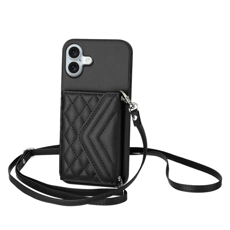 Ốp lưng điện thoại túi đựng thẻ họa tiết hình thoi có RFID kèm dây đeo dài, dành cho iPhone 17 Pro Max, iPhone 17 Pro, iPhone 17, iPhone Air, iPhone 16 Pro Max, iPhone 16 Pro, iPhone 16 Plus, iPhone 16