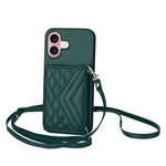 Ốp lưng điện thoại túi đựng thẻ họa tiết hình thoi có RFID kèm dây đeo dài, dành cho iPhone 17 Pro Max, iPhone 17 Pro, iPhone 17, iPhone Air, iPhone 16 Pro Max, iPhone 16 Pro, iPhone 16 Plus, iPhone 16