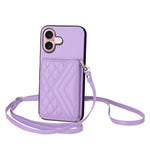 Ốp lưng điện thoại túi đựng thẻ họa tiết hình thoi có RFID kèm dây đeo dài, dành cho iPhone 17 Pro Max, iPhone 17 Pro, iPhone 17, iPhone Air, iPhone 16 Pro Max, iPhone 16 Pro, iPhone 16 Plus, iPhone 16