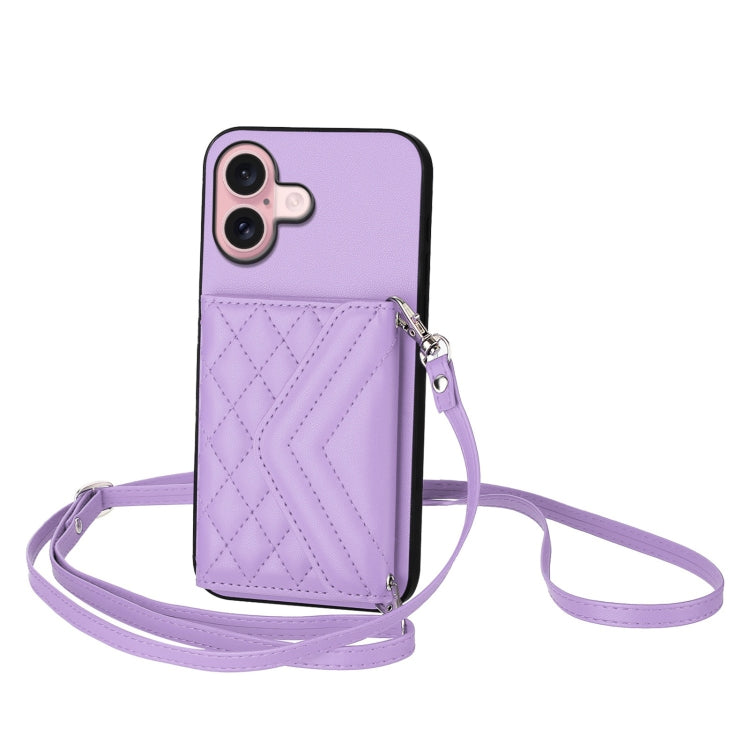 Ốp lưng điện thoại túi đựng thẻ họa tiết hình thoi có RFID kèm dây đeo dài, dành cho iPhone 17 Pro Max, iPhone 17 Pro, iPhone 17, iPhone Air, iPhone 16 Pro Max, iPhone 16 Pro, iPhone 16 Plus, iPhone 16