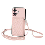 Ốp lưng điện thoại túi đựng thẻ họa tiết hình thoi có RFID kèm dây đeo dài, dành cho iPhone 17 Pro Max, iPhone 17 Pro, iPhone 17, iPhone Air, iPhone 16 Pro Max, iPhone 16 Pro, iPhone 16 Plus, iPhone 16