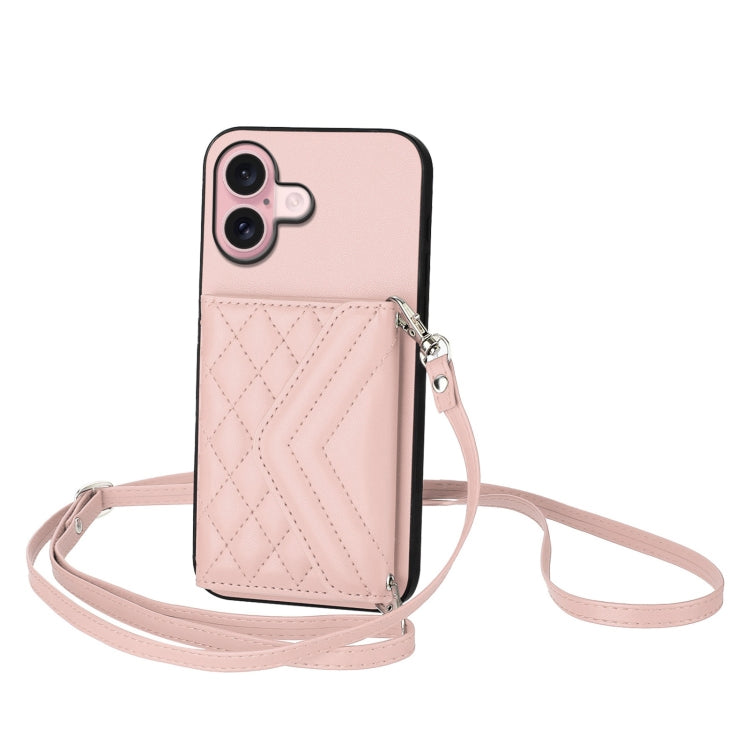 Ốp lưng điện thoại túi đựng thẻ họa tiết hình thoi có RFID kèm dây đeo dài, dành cho iPhone 17 Pro Max, iPhone 17 Pro, iPhone 17, iPhone Air, iPhone 16 Pro Max, iPhone 16 Pro, iPhone 16 Plus, iPhone 16