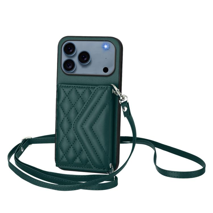 Ốp lưng điện thoại túi đựng thẻ họa tiết hình thoi có RFID kèm dây đeo dài, dành cho iPhone 17 Pro Max, iPhone 17 Pro, iPhone 17, iPhone Air, iPhone 16 Pro Max, iPhone 16 Pro, iPhone 16 Plus, iPhone 16