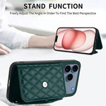 Ốp lưng điện thoại túi đựng thẻ họa tiết hình thoi có RFID kèm dây đeo dài, dành cho iPhone 17 Pro Max, iPhone 17 Pro, iPhone 17, iPhone Air, iPhone 16 Pro Max, iPhone 16 Pro, iPhone 16 Plus, iPhone 16