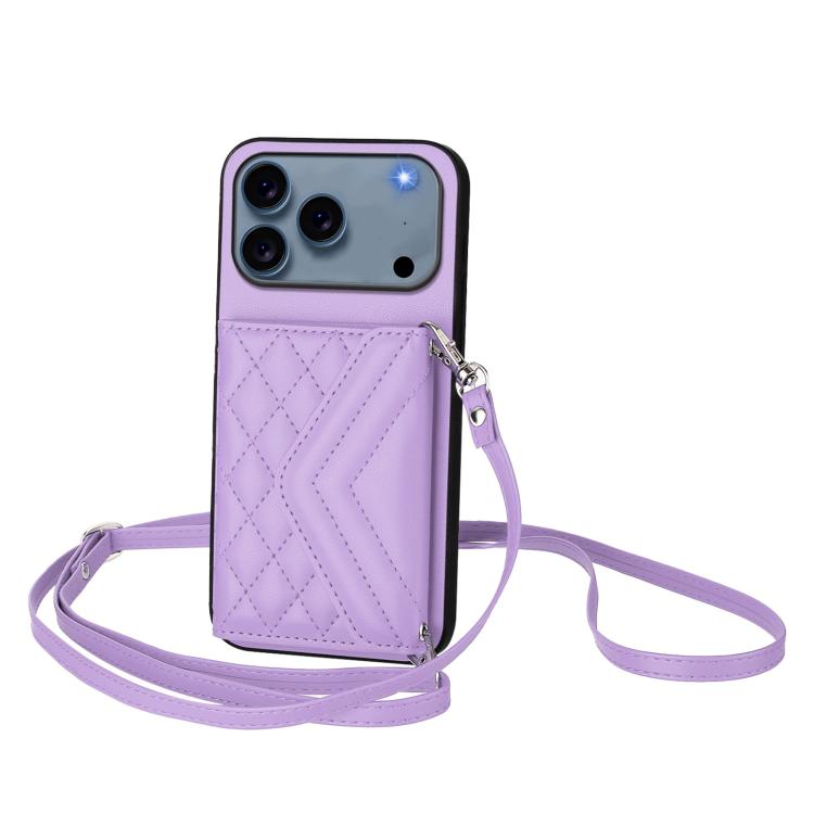 Ốp lưng điện thoại túi đựng thẻ họa tiết hình thoi có RFID kèm dây đeo dài, dành cho iPhone 17 Pro Max, iPhone 17 Pro, iPhone 17, iPhone Air, iPhone 16 Pro Max, iPhone 16 Pro, iPhone 16 Plus, iPhone 16