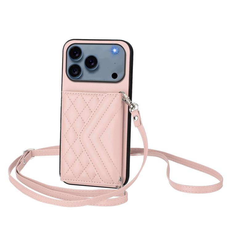 Ốp lưng điện thoại túi đựng thẻ họa tiết hình thoi có RFID kèm dây đeo dài, dành cho iPhone 17 Pro Max, iPhone 17 Pro, iPhone 17, iPhone Air, iPhone 16 Pro Max, iPhone 16 Pro, iPhone 16 Plus, iPhone 16