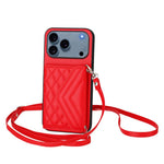 Ốp lưng điện thoại túi đựng thẻ họa tiết hình thoi có RFID kèm dây đeo dài, dành cho iPhone 17 Pro Max, iPhone 17 Pro, iPhone 17, iPhone Air, iPhone 16 Pro Max, iPhone 16 Pro, iPhone 16 Plus, iPhone 16