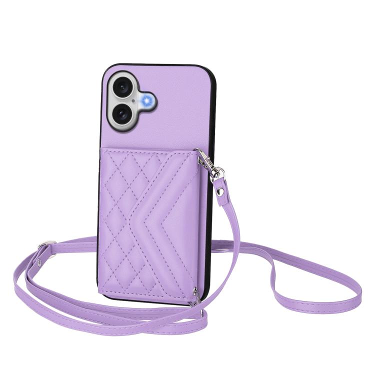 Ốp lưng điện thoại túi đựng thẻ họa tiết hình thoi có RFID kèm dây đeo dài, dành cho iPhone 17 Pro Max, iPhone 17 Pro, iPhone 17, iPhone Air, iPhone 16 Pro Max, iPhone 16 Pro, iPhone 16 Plus, iPhone 16