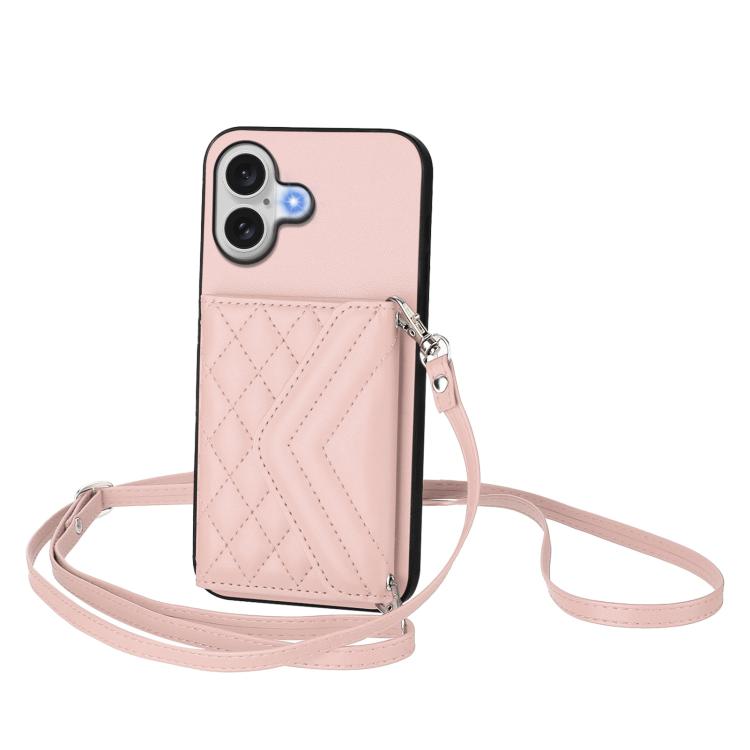 Ốp lưng điện thoại túi đựng thẻ họa tiết hình thoi có RFID kèm dây đeo dài, dành cho iPhone 17 Pro Max, iPhone 17 Pro, iPhone 17, iPhone Air, iPhone 16 Pro Max, iPhone 16 Pro, iPhone 16 Plus, iPhone 16