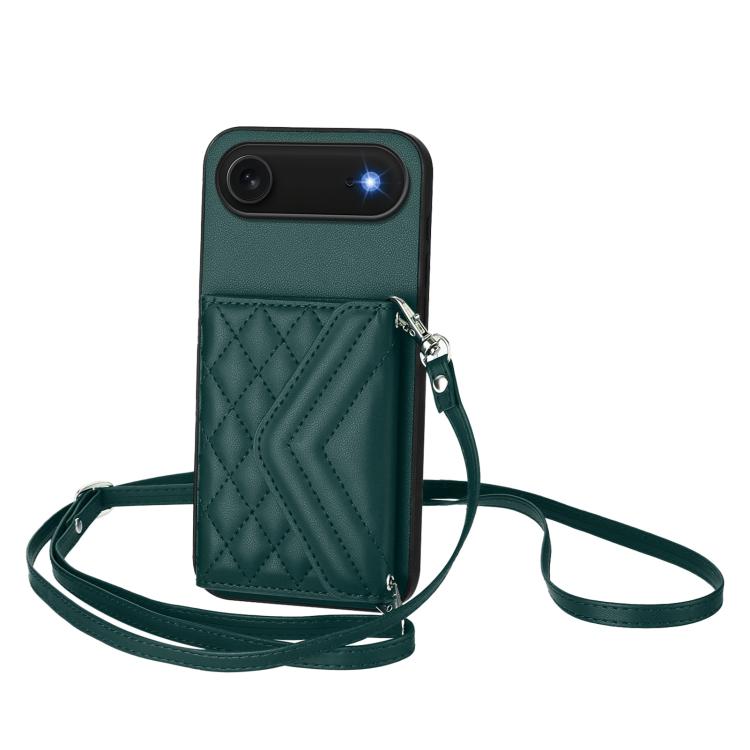 Ốp lưng điện thoại túi đựng thẻ họa tiết hình thoi có RFID kèm dây đeo dài, dành cho iPhone 17 Pro Max, iPhone 17 Pro, iPhone 17, iPhone Air, iPhone 16 Pro Max, iPhone 16 Pro, iPhone 16 Plus, iPhone 16