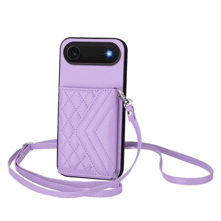 Ốp lưng điện thoại túi đựng thẻ họa tiết hình thoi có RFID kèm dây đeo dài, dành cho iPhone 17 Pro Max, iPhone 17 Pro, iPhone 17, iPhone Air, iPhone 16 Pro Max, iPhone 16 Pro, iPhone 16 Plus, iPhone 16