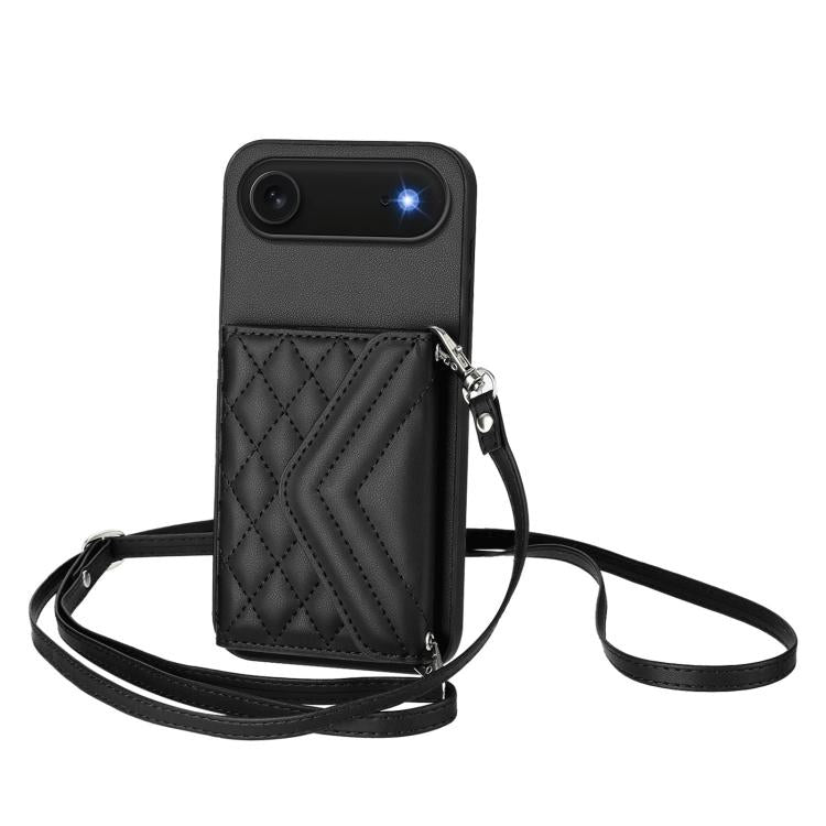 Ốp lưng điện thoại túi đựng thẻ họa tiết hình thoi có RFID kèm dây đeo dài, dành cho iPhone 17 Pro Max, iPhone 17 Pro, iPhone 17, iPhone Air, iPhone 16 Pro Max, iPhone 16 Pro, iPhone 16 Plus, iPhone 16