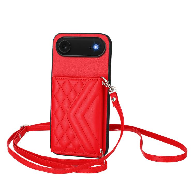 Ốp lưng điện thoại túi đựng thẻ họa tiết hình thoi có RFID kèm dây đeo dài, dành cho iPhone 17 Pro Max, iPhone 17 Pro, iPhone 17, iPhone Air, iPhone 16 Pro Max, iPhone 16 Pro, iPhone 16 Plus, iPhone 16