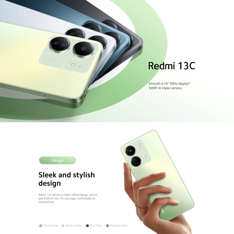 Xiaomi Redmi 13C 5G, Màn hình 6.74 inch MIUI 14 MediaTek Dimensity 6100+ Octa Core 2.2GHz, NFC, Mạng: 5G, Không hỗ trợ Google Play, 6GB+128GB