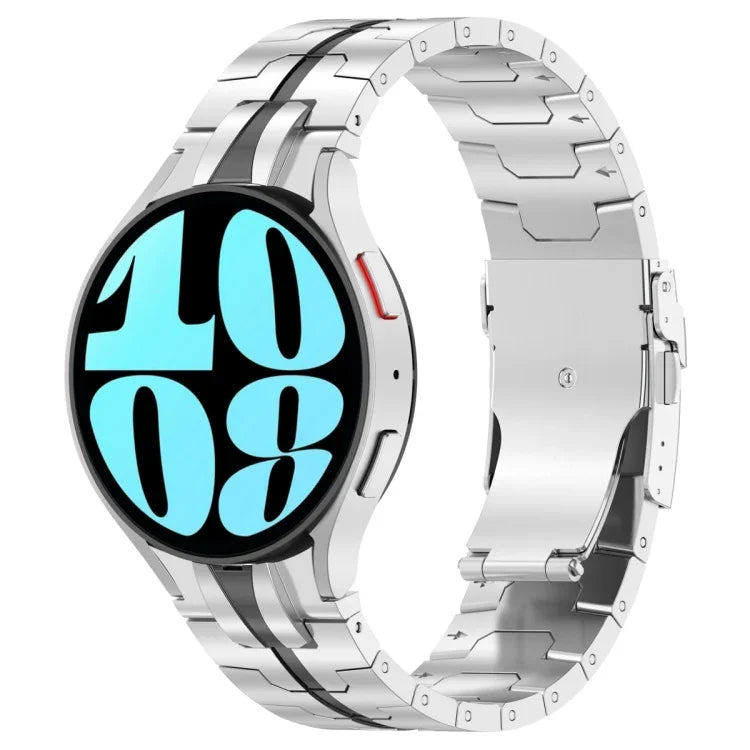 Dây đồng hồ thép không gỉ kiểu nút bấm, Dành cho Samsung Galaxy Watch 6 / 6 Classic