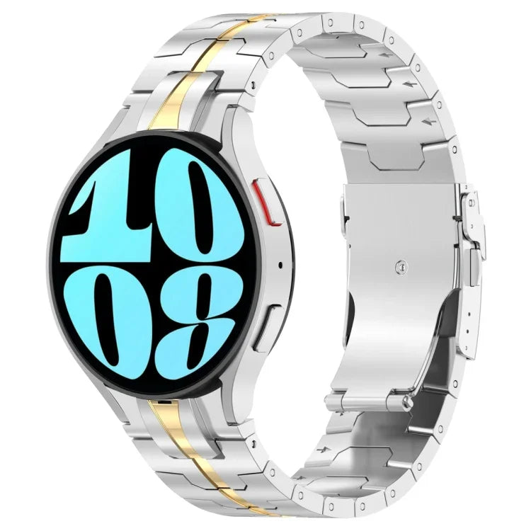 Dây đồng hồ thép không gỉ kiểu nút bấm, Dành cho Samsung Galaxy Watch 6 / 6 Classic