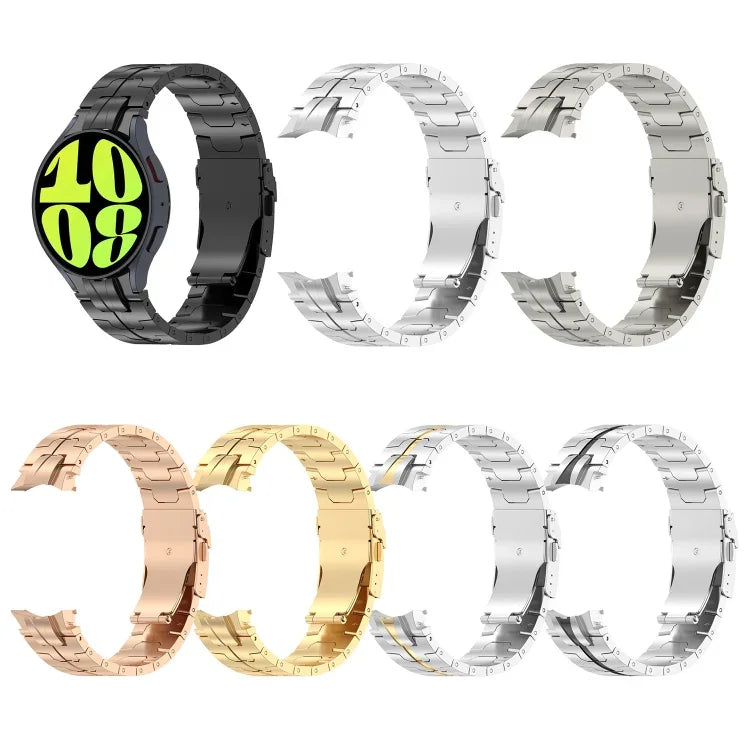 Dây đồng hồ thép không gỉ kiểu nút bấm, Dành cho Samsung Galaxy Watch 6 / 6 Classic