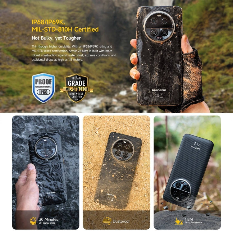 Ulefone Armor 23 Ultra Điện thoại bền bỉ, Màn hình 6.78 inch Android 13 MediaTek Dimensity 8020 Octa Core lên đến 2.6GHz, Mạng: 5G, NFC, OTG, Nhắn tin vệ tinh, 12GB+512GB