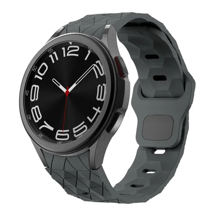 Dây đồng hồ silicone khóa ngược họa tiết bóng đá, Dành cho Samsung Galaxy Watch 6 / 6 Classic