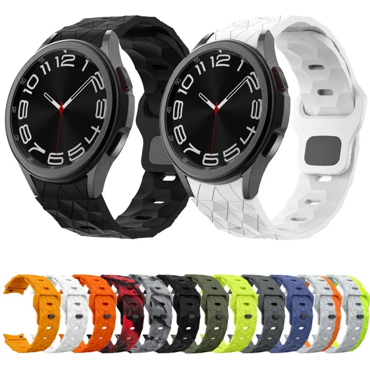 Dây đồng hồ silicone khóa ngược họa tiết bóng đá, Dành cho Samsung Galaxy Watch 6 / 6 Classic