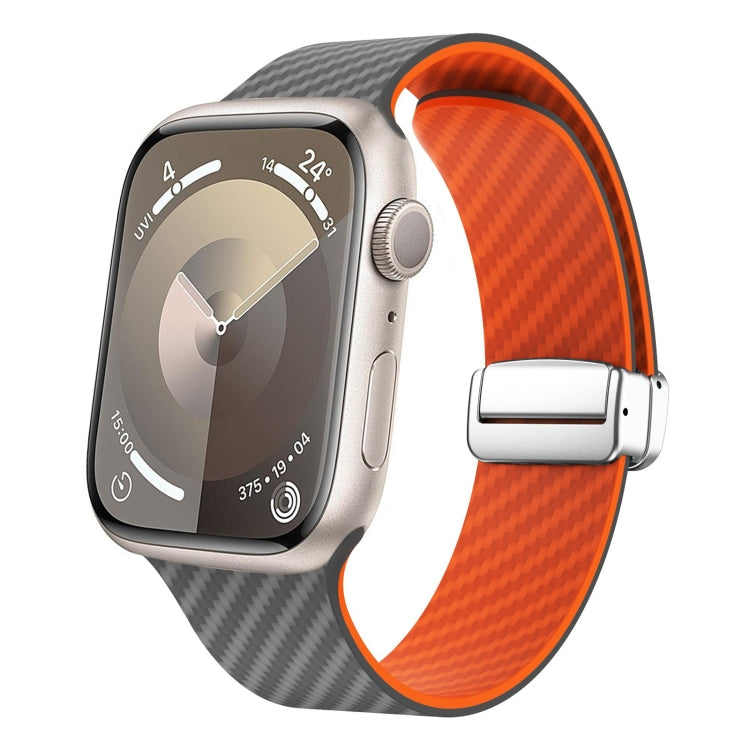 Dây đồng hồ khóa nam châm bạc sợi carbon, dành cho Apple Watch Series 9 45mm, dành cho Apple Watch Series 9 41mm, dành cho Apple Watch Ultra 49mm