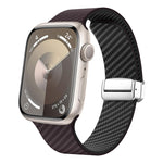 Dây đồng hồ khóa nam châm bạc sợi carbon, dành cho Apple Watch Series 9 45mm, dành cho Apple Watch Series 9 41mm, dành cho Apple Watch Ultra 49mm