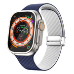 Dây đồng hồ khóa nam châm bạc sợi carbon, dành cho Apple Watch Series 9 45mm, dành cho Apple Watch Series 9 41mm, dành cho Apple Watch Ultra 49mm