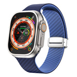 Dây đồng hồ khóa nam châm bạc sợi carbon, dành cho Apple Watch Series 9 45mm, dành cho Apple Watch Series 9 41mm, dành cho Apple Watch Ultra 49mm