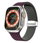 Dây đồng hồ khóa nam châm bạc sợi carbon, dành cho Apple Watch Series 9 45mm, dành cho Apple Watch Series 9 41mm, dành cho Apple Watch Ultra 49mm