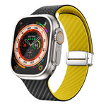 Dây đồng hồ khóa nam châm bạc sợi carbon, dành cho Apple Watch Series 9 45mm, dành cho Apple Watch Series 9 41mm, dành cho Apple Watch Ultra 49mm
