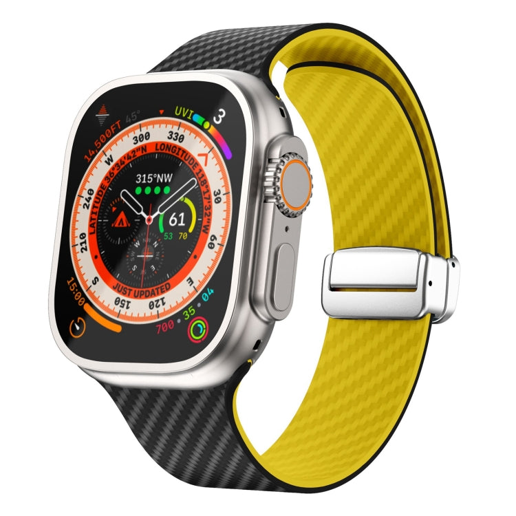 Dây đồng hồ khóa nam châm bạc sợi carbon, dành cho Apple Watch Series 9 45mm, dành cho Apple Watch Series 9 41mm, dành cho Apple Watch Ultra 49mm